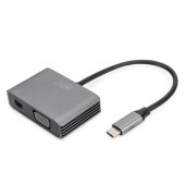 Adaptor, DIGITUS, USB-C la VGA / Mini DisplayPort, 20 cm