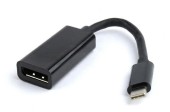 Adaptor GEMBIRD A-CM-DPF-01, USB 3.1 Type-C - DisplayPort, 15cm, 4K UHD/60Hz (Negru)