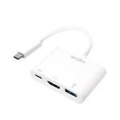 Adaptor LogiLink, USB-C -> HDMI USB-C, USB 2.0, 0.2 m, Alb