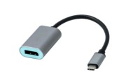 Adaptor USB-C la DisplayPort v1.2, 4K UltraHD, 60Hz, metal, i-Tec, cablu 15cm, negru