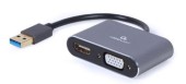 Adaptor video Gembird A-USB3-HDMIVGA-01, HDMI, VGA, 4K (Gri)