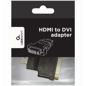 Adaptor video Gembird, HDMI (T) la DVI-I DL (M), conectori auriti, Negru, A-HDMI-DVI-3