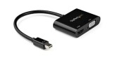 Adaptor video StarTech MDP2VGAHD20, Mini DisplayPort, HDMI, VGA (Negru)