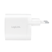 Alimentator retea 220V LOGILINK, universal, 2 x USB-C, maxim 11V/1.8A, GaN 40W, suport OCP/OVP/OHP/SCP, Alb