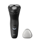 Aparat de ras Philips Shaver Seria 1000 S1141/00, Barbierit umed si uscat, Lame PowerCut, Fara fir, 40 minute, Negru