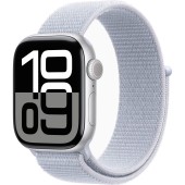 Apple Watch Series 10 , GPS, 42mm Silver Aluminium Case, Sport Loop, Blue Cloud