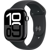 Apple Watch Series 10 , GPS, 46mm Jet Black Aluminium Case, Sport Band, Black, M/L