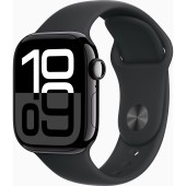 Apple Watch Series 10, GPS + Cellular, 42mm, Jet Black Aluminium Case, Black Sport Band, Marime S/M