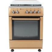 Aragaz Studio Casa Peony Cappuccino Cream 4G 60/60 cm, Cuptor gaz, 3 arzatoare gaz +1 Wok, Grill electric