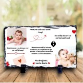 Ardezie personalizata  Cadou pentru Nasii de botez