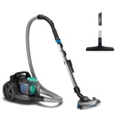 Aspirator fara sac Philips seria 5000 FC9550/09, 900 W, 1.5 l, Tehnologia PowerCyclone 7 Filtru HEPA 13, Cap de aspirare TriActive+ (Negru/Verde)