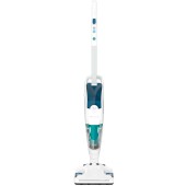 Aspirator vertical cu abur Rowenta Clean Steam Revolution RY7777WH, 0.3 L, 1500 W, Filtru anticalcar, Accesoriu covoare, 60 kWh/an, Autonomie 30 min, Alb/Albastru