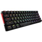 Asus Tastatura gaming mecanica wireless ASUS ROG Falchion, format 65%, switch-uri Cherry MX Red, panou tactil interactiv, iluminare RGB Aura Sync, Negru