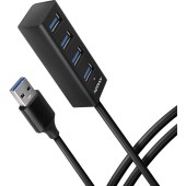 AXAGON Hub USB AXAGON HUE-M1AL, 4x USB3.2 Gen 1, hub Subtire, cablu de 120 cm USB Tip A, Negru