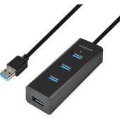 AXAGON Hub USB Axagon HUE-S2BL, 4x USB3.0, cablu 1.2m, incarcare micro USB