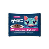 Beefy Buffy, hrana umeda pentru pisici, vita in sos, plic, 4x100 gr