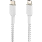 Belkin Belkin BOOST CHARGE USB-C to Lightning Cable, Braided - 1M - White