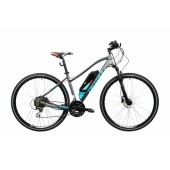 Bicicleta Electrica Devron 28162, roti 28inch, 450mm, motor 250 W, 16 viteze, Gri