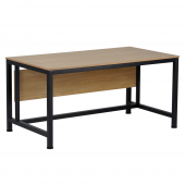 Birou cu blat MDF laminat stejar i picioare metalice negre 120x80x72 cm