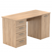 Birou cu dulap i sertare din DTD laminat stejar artisan 137x60x76.3 cm