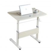 Birou cu nlime reglabil manual MDF stejar/alb 80x60x63-88 cm