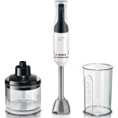 Blender de mana Bosch ErgoMaster MSM4W220, 600 W, minitocator,vas gradat, cutit QuattroBlade System cu 4 laturi (Negru/Argintiu)