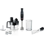 Blender de mana Bosch MSM4B670, 1000W, tija de inox, mecanism click, cuplaj ceramic, buton ergonomic pt selectarea vitezelor (Negru)