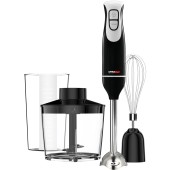 Blender de mana Vision Chef VBV600N, 600 W, 2 viteze, Tel, Cana, Chopper, Negru