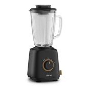 Blender Tefal Eco Respect BL46EN38, 800W, buton variabil pentru viteza, cutit cu 4 lame, sistem Smart Lock, vas din sticla termorezistenta, 1.25L, negru