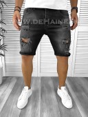 Blugi barbati scurti conici negri B8865 H2-2