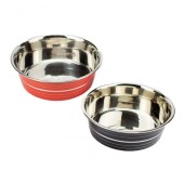 Bol pentru hrana animale, inox, diametru 750 ml, 16 cm, Rosu Negru Agility