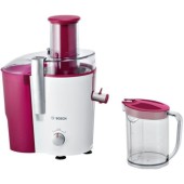 BOSCH Storcator de fructe si legume Bosch MES25C0, 700 W, Recipient suc 1.25 l, Recipient pulpa 2 l, 2 Viteze, Tub de alimentare 73 mm, Rosu/Alb