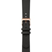 Bratara Withings, 18 mm, Piele, Piele cu cusaturi, catarama Pink gold, Negru