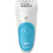 BRAUN Epilator editie limitata Braun SE5-545GS, 28 de pensete, perie faciala, 3 accesorii, wet&dry, travel case, Alb/Bleu