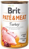 BRIT PATE & MEAT Conservă cu bucăţi de carne şi pate, cu Curcan 400g