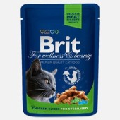Brit Premium Sterilised plic pisici sterilizate, bucăţi Pui în sos, 100g