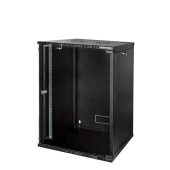 Cabinet 19 inch Logilink 15U W15A54B, fixare pe perete, dezasamblat, usa sticla cu blocare, otel 1.5mm, sarcina maxima 50Kg, Negru