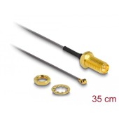 Cablu antenă RP-SMA mamă bulkhead la MHF® I tată 1.13 35 cm lungime filet 10 mm 6 GHz