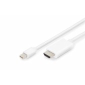 Cablu Assmann AK-340304-020-W, Mini Displayport/HDMI, 2m, Alb