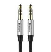 Cablu Audio Baseus Yiven CAM30-BS1, Jack 3.5mm - Jack 3.5mm, 1 m (Negru/Argintiu)