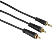 Cablu Audio Hama 122299, Jack 3.5 mm - 2 x RCA, 3 m (Negru)