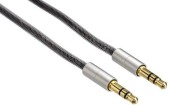 Cablu Audio Hama Aluline 80869, Jack 3.5 mm - Jack 3.5 mm, 2 m (Argintiu)