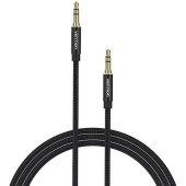 Cablu audio Vention, Jack 3.5mm (T) la Jack 3.5mm (T), 0.5m, conectori auriti, braided BBC si TPE (Negru)