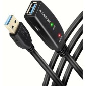 Cablu AXAGON ADR-305, USB 3.0, prelungitor 10m, activ, USB-A tata - USB-A mama, Negru