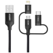 Cablu Date KABEL 3W1 LIGTNING USB-C MICRO BLACK IP0030