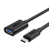 Cablu de date Unitek Y/C476BK, USB tip C / USB A mama (Negru)