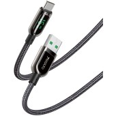 Cablu de Date USB la Type-C, 66W, 5A, Display Digital, 1.2m - Yesido (CA85) - Black