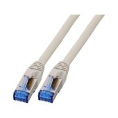 Cablu de retea din fibra optica realizat pe cablu brut, EFB Elektronik, S/FTP Cat.7 cu mufe cat6A RJ45 LSZH 3m, gri