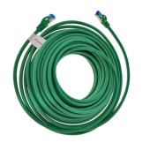 Cablu ecranat S / FTP, Lanberg 42724, cat 6A, mufat 2xRJ45, lungime 15 m, AWG 26, 500 MHz, LSZH, de legatura retea, ethernet, Verde