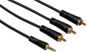 Cablu Hama 122161, Jack 3.5 mm - 3 RCA, 1.5 m (Negru)